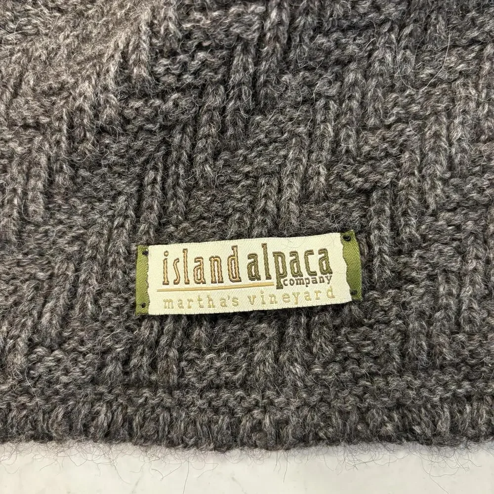 VTG Island Alpaca Co Martha’s Vineyard Alpaca Wool Scarf Grey Gray Warm Cozy